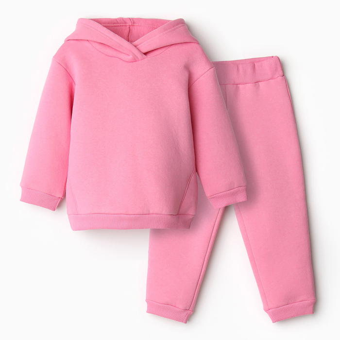 Комплект для девочки (толстовка, брюки), НАЧЁС, цвет розовый, рост 98 см - Фото 1