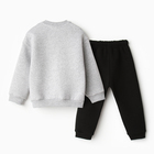 Комплект для мальчика (толстовка, брюки), НАЧЁС, цвет черный/серый меланж, рост 92 - фото 24069948