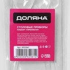 Набор одноразовых столовых приборов Доляна «Премиум», 3 в 1, вилка, ложка, нож, цвет прозрачный - Фото 6