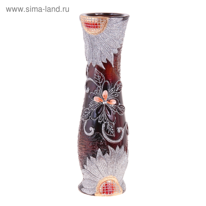 ваза керам напол 60 см яркий подсолнух коричневый талия - Фото 1