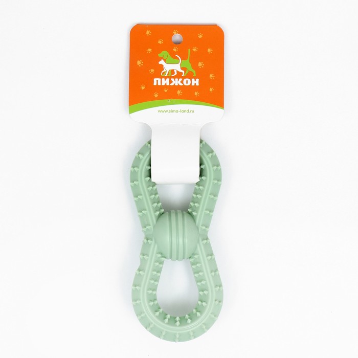 Игрушка для собак "Бесконечность", TPR, массажная, 19 см, зелёная