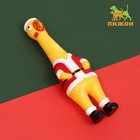 Игрушка пищащая "Новогодняя курица" для собак, 28 см, жёлтая - фото 7581305