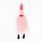 Игрушка пищащая "Курица светящаяся" для собак, 28 см, розовая - фото 7581315
