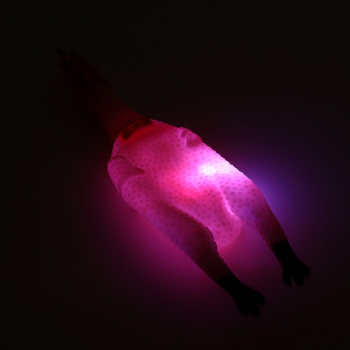 Игрушка пищащая "Курица светящаяся" для собак, 28 см, розовая