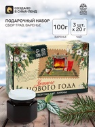 Подарочный набор новогодний «Уютный новый год»: сбор трав 3 шт.×20 г, варенье из сосновых шишек 100 г - Фото 1