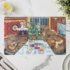 Салфетка сервировочная кухонная Доляна «Капибары - новогодний ужин», настольное покрытие, 26×41 см - Фото 4