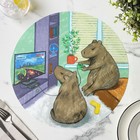 Салфетка сервировочная кухонная Доляна «Капибары геймеры», d=36 см, настольное покрытие - Фото 4