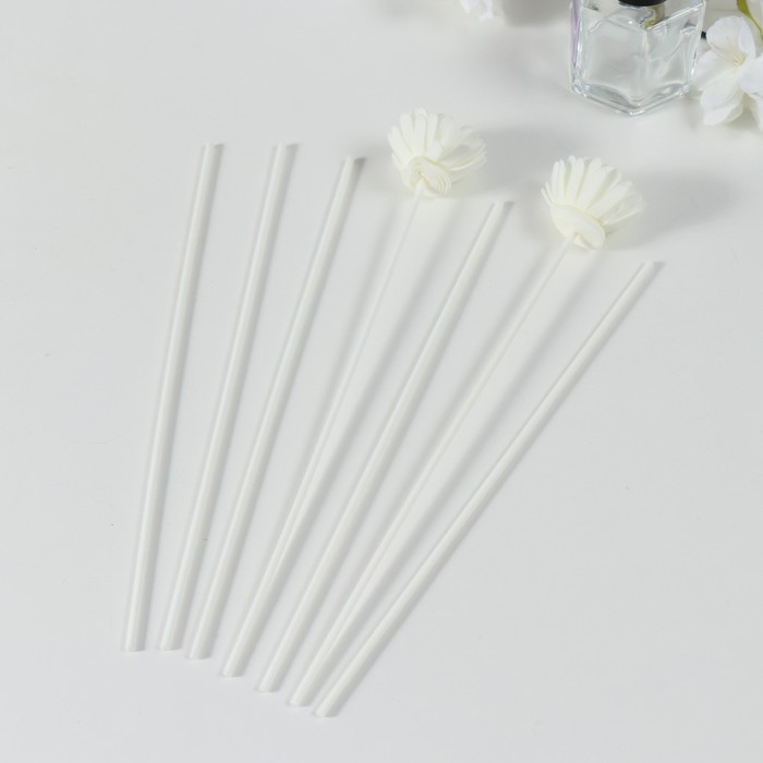 Палочки фибровые для аромадиффузора "Белоснежные цветы" набор 2 цветка + 5 палочек - фото 1907872535