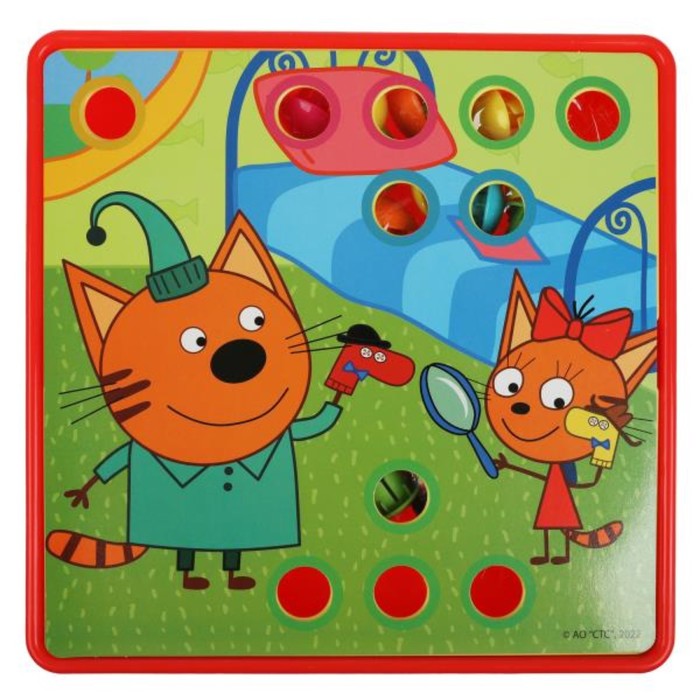 Большая пластиковая мозаика для малышей «Три Кота» 10 картинок, 46 фишек