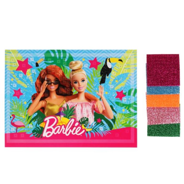 Набор для детского творчества «Барби» аппликация мягкая мозаика, 17 × 23 см