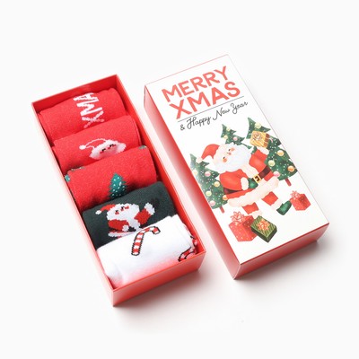 Носки женские новогодние KAFTAN Merry XMAS, размер 36-39 (23-25 см), набор 5 пар