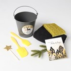 Набор новогодний подарочный Доляна «Олени» : полотенце 30×60, лопатка, кисть, губка - Фото 2