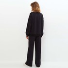 Костюм женский (толстовка/брюки), цвет чёрный, размер 46 - Фото 3