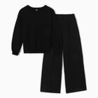 Костюм женский (толстовка/брюки), цвет чёрный, размер 54 - Фото 8