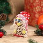 Домовёнок в колпаке  "С новым годом № 3", 9 см, из ниток (комплект 5 шт) - фото 22992892