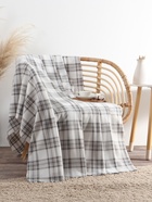 Плед флисовый «Экономь и Я. Клетка», 150×200 см, флис 160 г/м², чёрно-белый - Фото 3