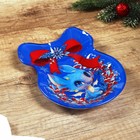 Новый год. Тарелка в форме банта «Дракончик», 13.5х18 см - фото 25328505