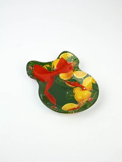 Тарелка плоская новогодняя «Апельсины», 13.5×18 см