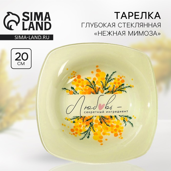 Тарелка суповая стеклянная «Секретный ингредиент», 20×20 см - Фото 1