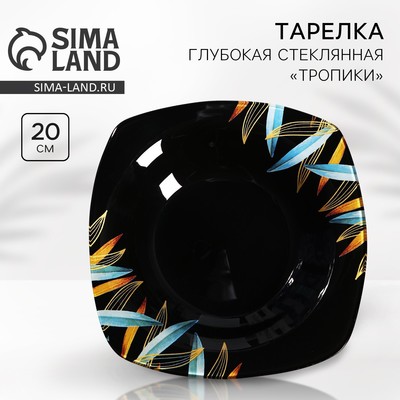 Тарелка суповая стеклянная «Тропики», 20×20 см