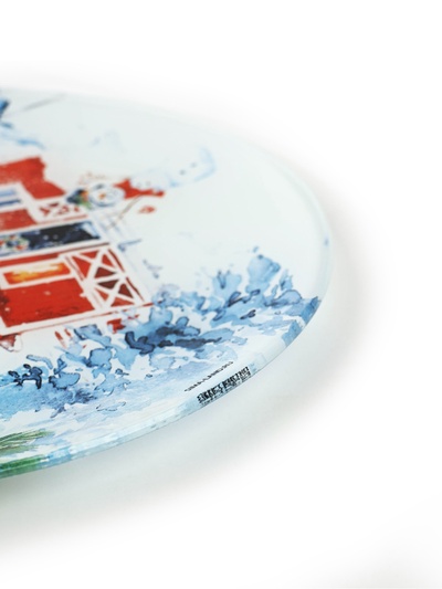 Тарелка плоская стеклянная «Новогодняя акварель», d=20 см