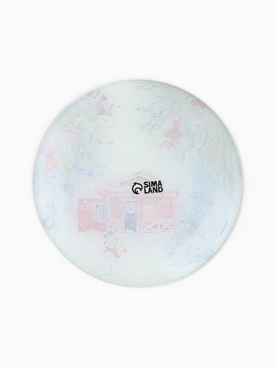 Тарелка плоская стеклянная «Новогодняя акварель», d=20 см