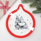 Тарелка плоская новогодняя «Избушка», 15.4×18 см - Фото 2