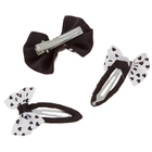 набор для волос (1 зажим,2 неведимки) сердечки бело черный - Фото 2