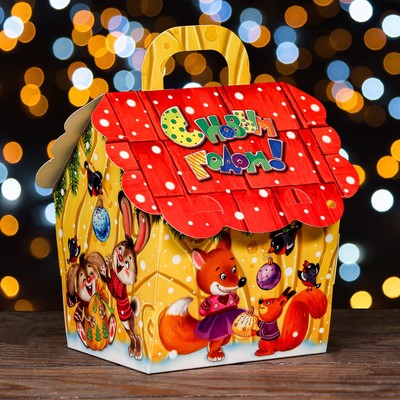 Подарочная коробка "Домик Радостные хлопоты", 13,5 х 10,5 х 17,1 см
