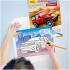 Раскраска, А4 «Автомобили», 16 стр., с наклейками - фото 22985609
