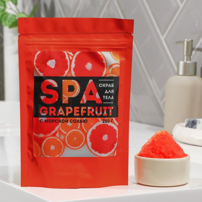 Скраб для тела с морской солью, 250 г «SPA grapefruit», BEAUTY FOX