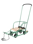 Санки детские с колёсами «Тимка 5 универсал», с ручкой, цвет оливковый - Фото 1