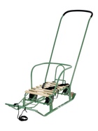 Санки детские с колёсами «Тимка 5 универсал», с ручкой, цвет оливковый - Фото 2