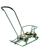 Санки детские с колёсами «Тимка 5 универсал», с ручкой, цвет оливковый - фото 119392047