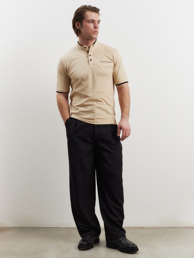 Футболка поло мужская MINAKU, размер 48. бежевая