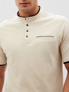 Футболка (поло) мужская MINAKU REGULAR FIT: цвет бежевый, р-р 54 - Фото 9