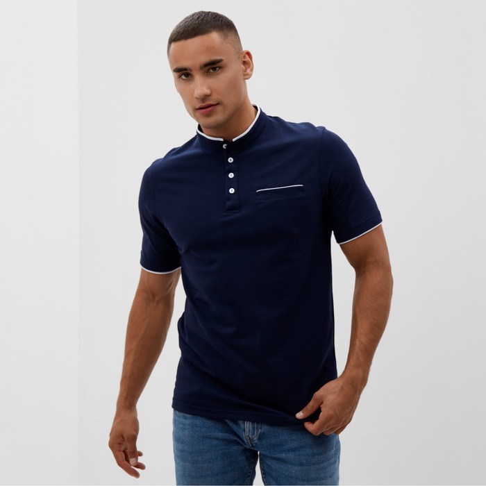 Футболка поло мужская MINAKU REGULAR FIT тёмно-синяя, размер 48 - Фото 1