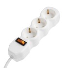 Удлинитель Luazon Lighting ECO, 3 розетки, 1.5 м, 16 А, 3500 Вт, ПВС 3×1 мм2, с заземлением, с выключателем - Фото 4