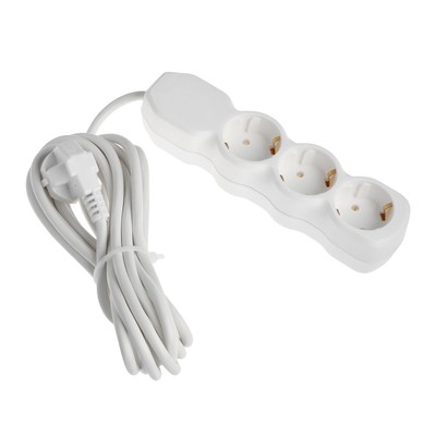 Удлинитель Luazon Lighting ECO, 3 розетки, 4.5 м, 16 А, 3500 Вт, ПВС 3×1 мм2, с заземлением
