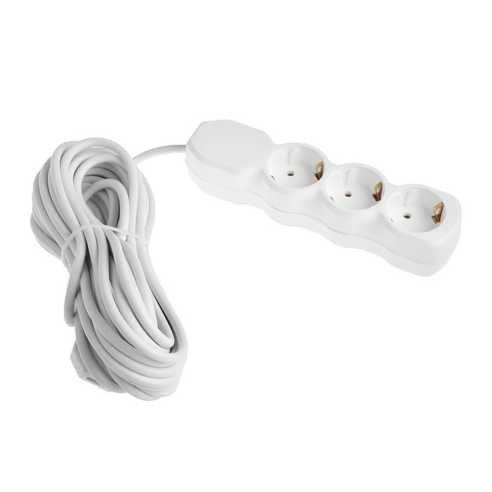 Удлинитель Luazon Lighting ECO, 3 розетки, 10 м, 16 А, 3500 Вт, ПВС 3×1 мм2, с заземлением