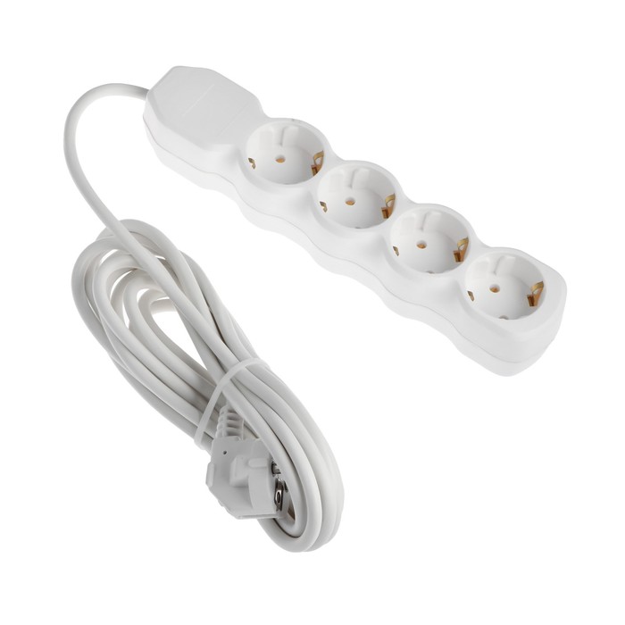 Удлинитель Luazon Lighting ECO, 4 розетки, 4.5 м, 16 А, 3500 Вт, ПВС 3×1 мм2, с заземлением