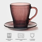 Чайный сервиз Luminarc «Идиллия», 12 предметов: кружка 265 мл, 6 шт., блюдце d=13 см, 6 шт., стекло, цвет лилак - Фото 2