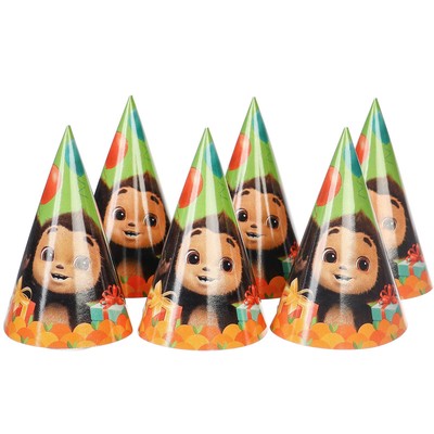 Посуда одноразовая бумажная для праздника «С днём рождения», на 6 персон, 19 предметов, Чебурашка