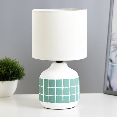 Настольная лампа «Гликерия» E14 40 Вт бело-лазурная 15×15×27 см RISALUX