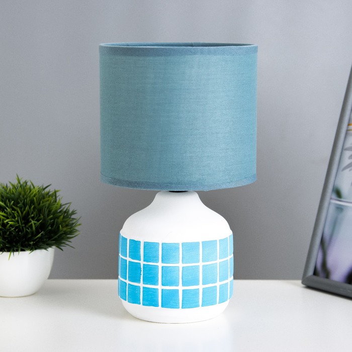 Настольная лампа «Гликерия» E14 40 Вт бело-синяя 15×15×27 см RISALUX - Фото 1