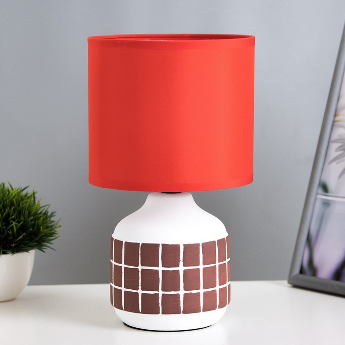 Настольная лампа «Гликерия» E14 40 Вт бело-красная 15×15×27 см RISALUX - Фото 1