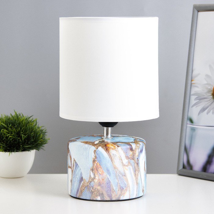 Настольная лампа «Сафари К» Е27 40 Вт бело-синий 12.5×12.5×29 см RISALUX - Фото 1