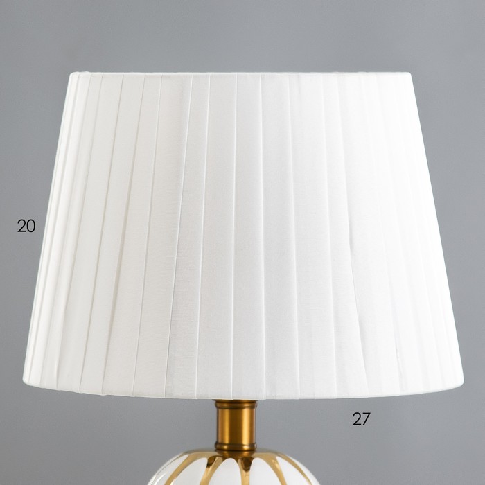 Настольная лампа "Лоренза" Е27 40Вт бело-золотой 28х28х51 см RISALUX - фото 1907873849