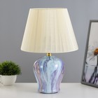 Настольная лампа "Симона" Е27 40Вт сине-лазурный 25х25х36 см RISALUX - фото 320379041