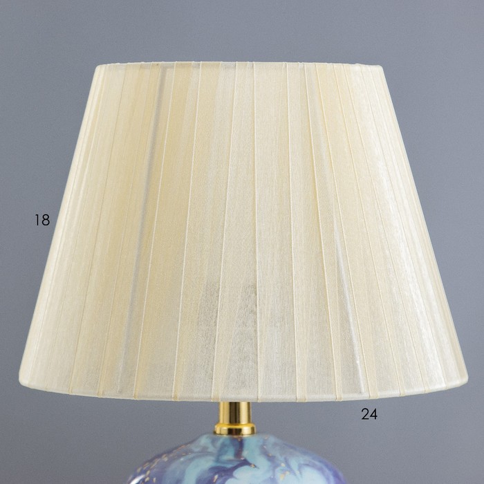 Настольная лампа "Симона" Е27 40Вт сине-лазурный 25х25х36 см RISALUX - фото 1907873866
